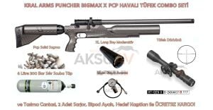 Kral Puncher Bigmax X Carbon Combo FULL PCP Havalı Tüfek Seti (Scuba + FFP Dürbün + Moderator)