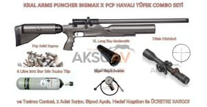 Kral Puncher Bigmax X Carbon Combo FULL PCP Havalı Tüfek Seti (Scuba + FFP Dürbün + Moderator)
