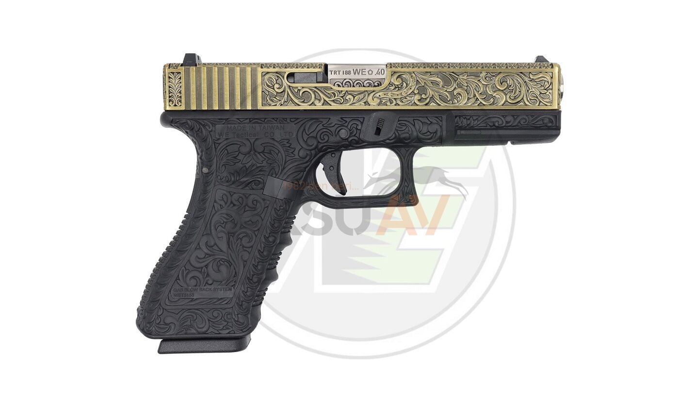 WE Glock 17 Ivory 4.5 mm Blowbackli Havalı Tabanca (İşlemeli Glock)