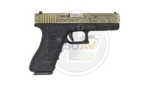 WE Glock 17 Ivory 4.5 mm Blowbackli Havalı Tabanca (İşlemeli Glock)