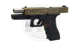 WE Glock 17 Ivory 4.5 mm Blowbackli Havalı Tabanca (İşlemeli Glock)