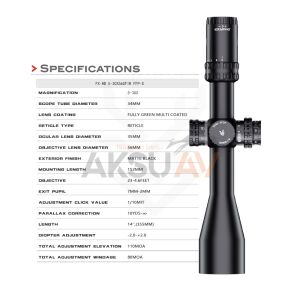 Swampdeer FX HD 5-30x56 SFIR FFP-S Zero Stop Tüfek Dürbünü