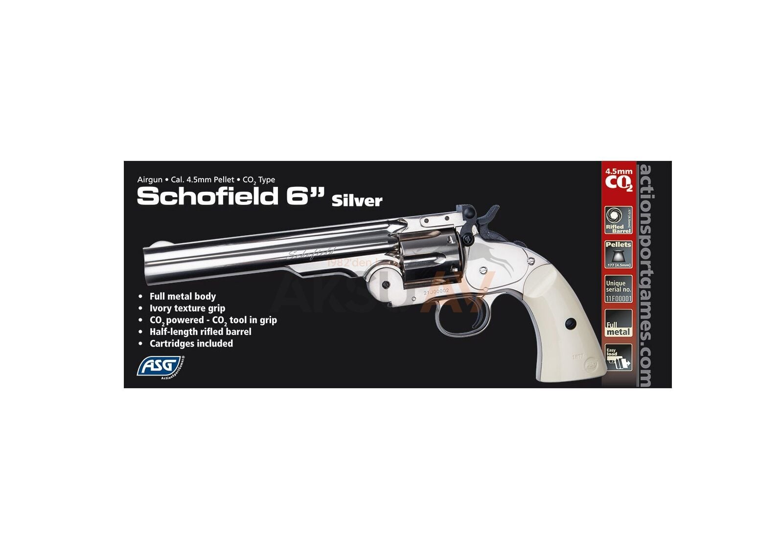 ASG Schofield 6 inç Silver Toplu Havalı Tabanca