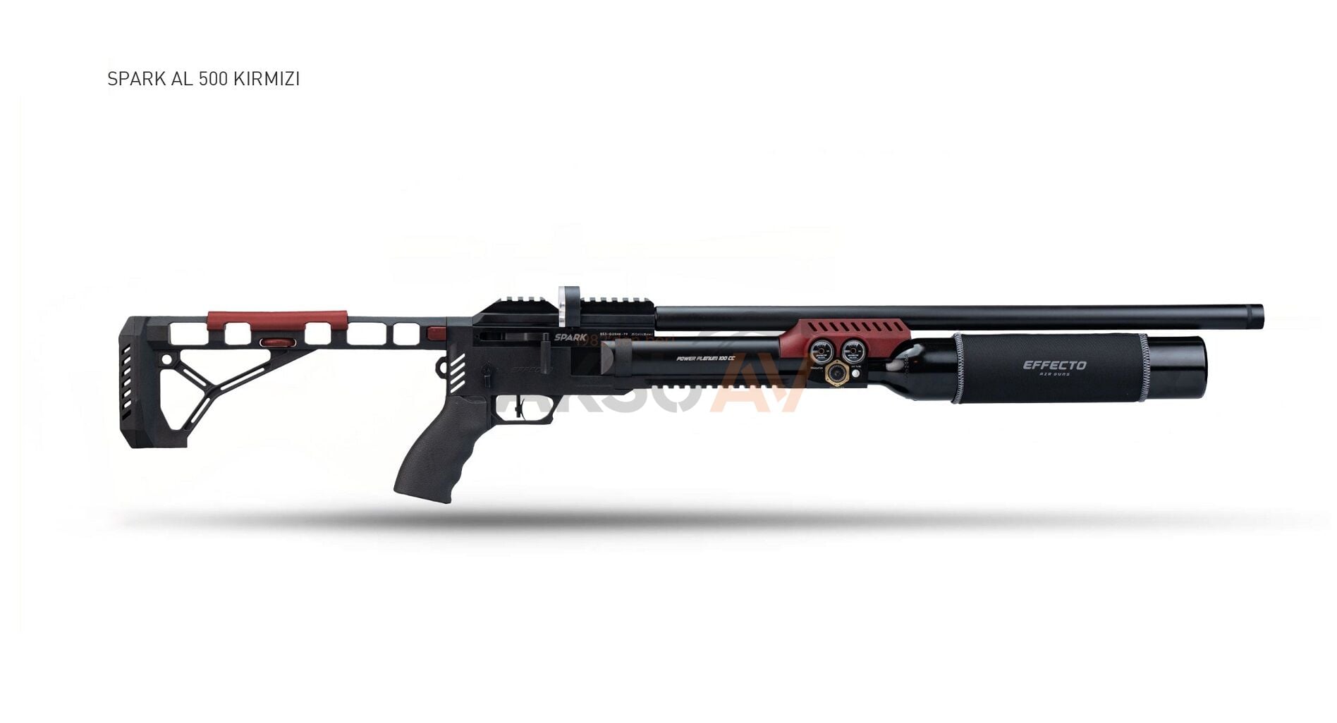 Effecto Spark Kırmızı PCP Havalı Tüfek (Alüminyum Tüp - 500 cc)