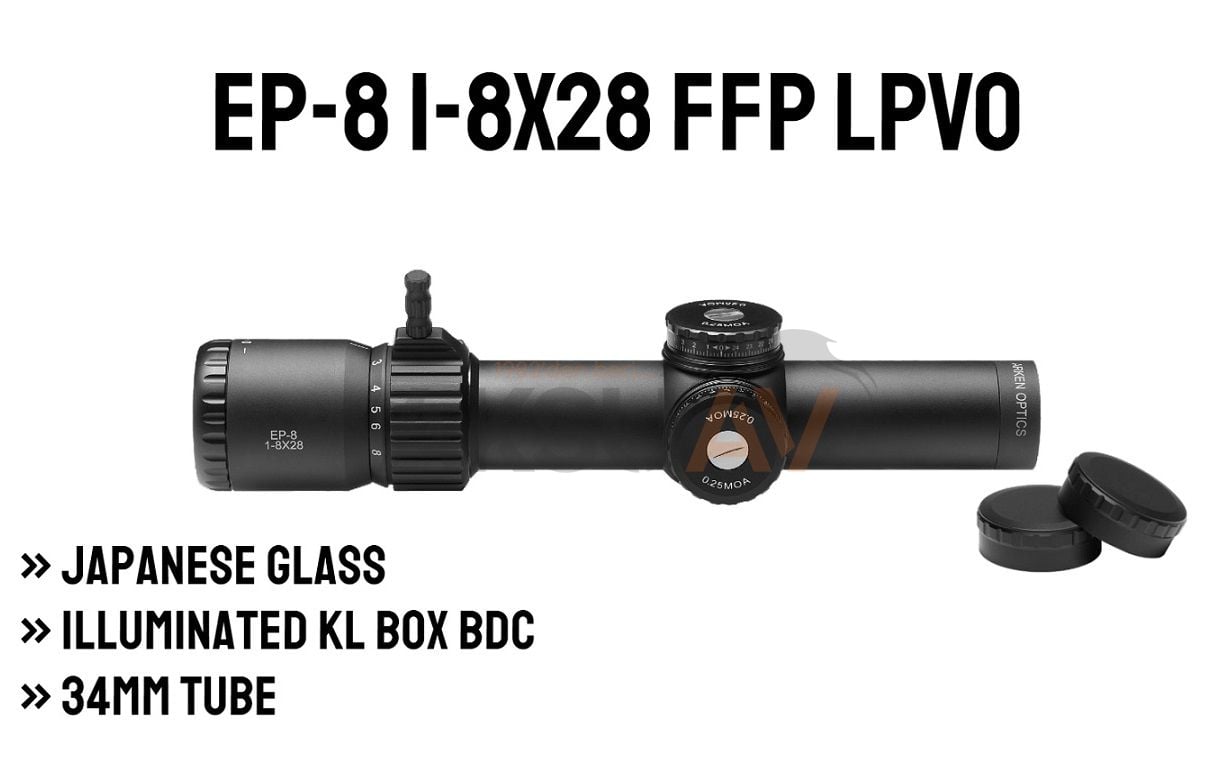 Arken Optics EP-8 1-8x28 FFP KLBOX LPVO Tüfek Dürbünü (Moa)