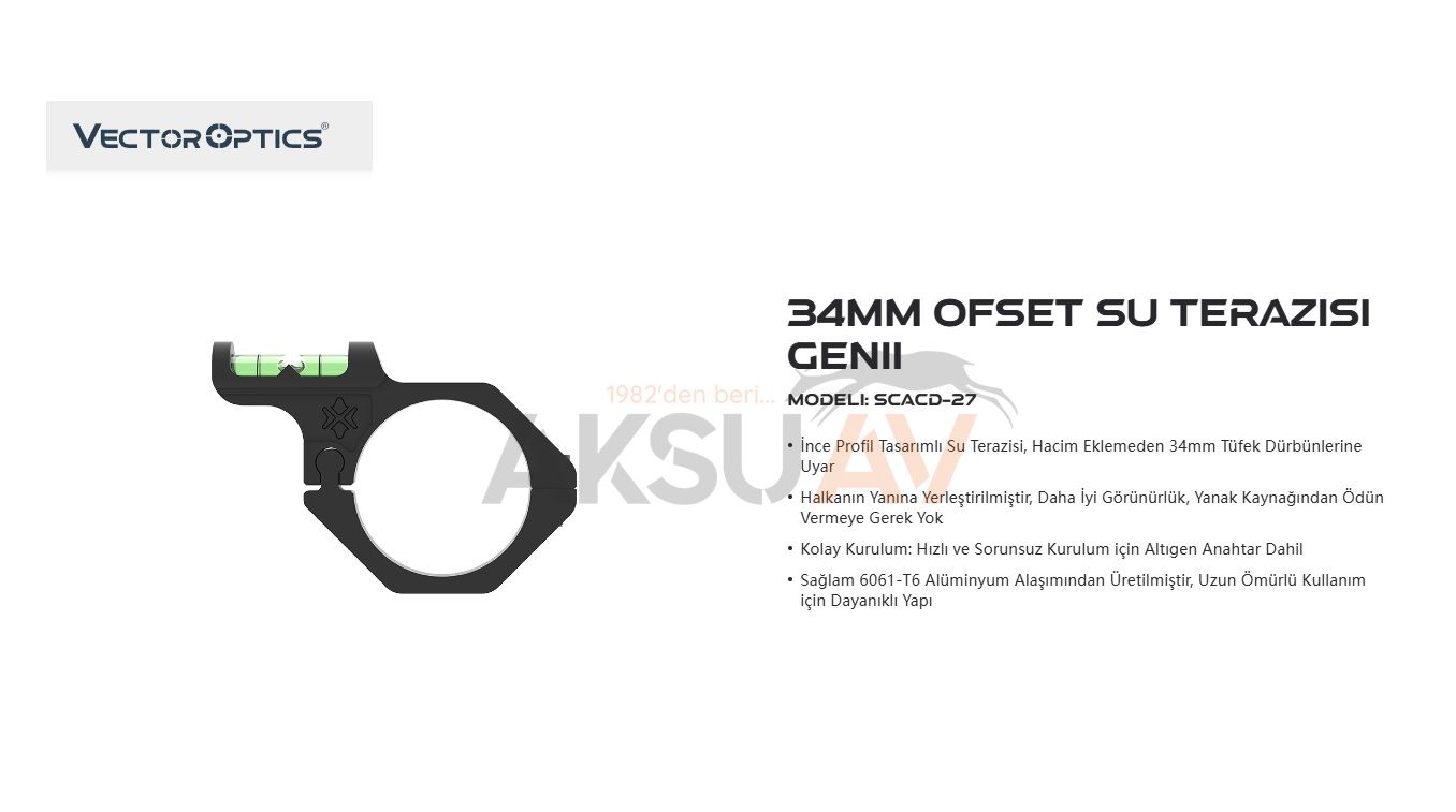 Vector Optics 34 mm Dürbün Terazisi, Bubble Gen II