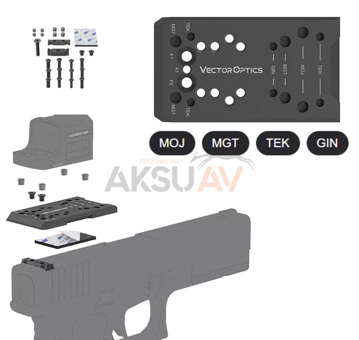 Vector Optics Universal Glock Red Dot Montaj Plakası