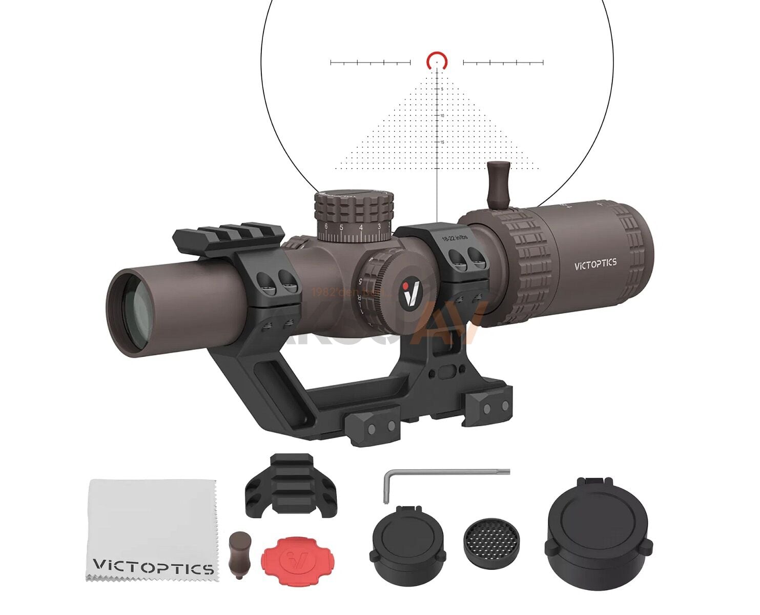 Victoptics S6 1-6×24 LPVO SFP Combo FDE Tüfek Dürbünü ve Picatinny AR Montaj Ayağı