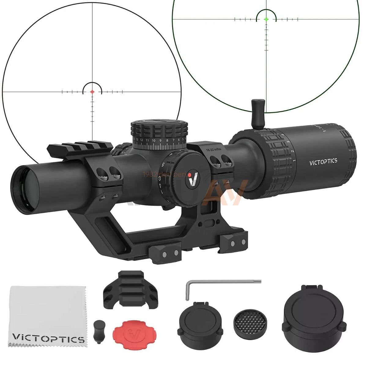 Victoptics S10 1-10×24i LPVO Fiber SFP Combo Tüfek Dürbünü ve Picatinny AR Montaj Ayağı