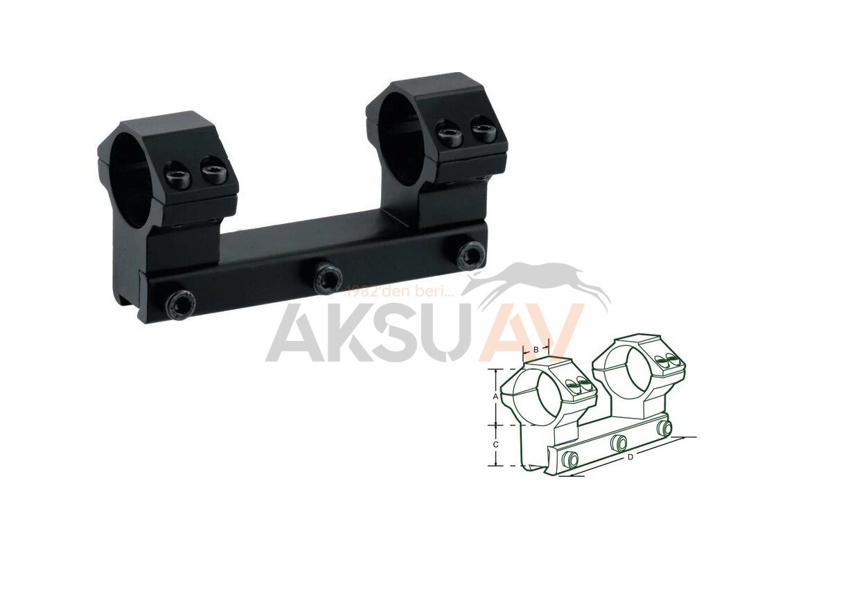 UTG Leapers Tek Parça Yüksek Dürbün Ayağı (25-11mm)