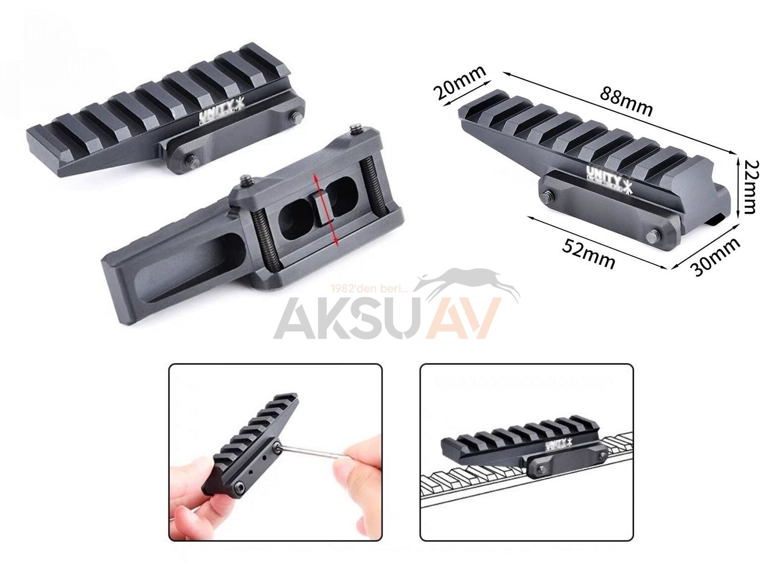 Sotac Unity Fast Micro Reddot Montaj Ayağı, Siyah Renk