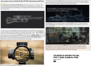Vector Optics Tauron 6-24x50 HD MIL FFP PRS Tüfek Dürbünü