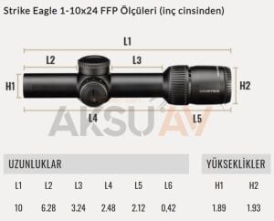 Vortex Strike Eagle 1-10x24 FFP Tüfek Dürbünü (EBR-8 BDC MRAD)