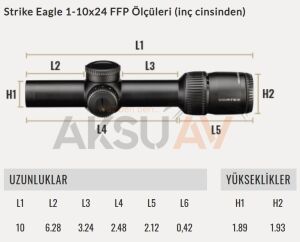 Vortex Strike Eagle 1-10x24 FFP Tüfek Dürbünü (EBR-8 BDC MRAD)