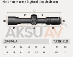Vortex Viper HD 2-10x42 SFP Dead-Hold BDC Tüfek Dürbünü (Moa)