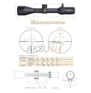 GPO Optics Spectra 6x 2-12X50i G4i Fiber Tüfek Dürbünü