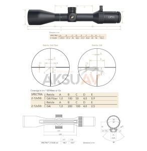 GPO Optics Spectra 6x 2-12X50i G4i Fiber Tüfek Dürbünü